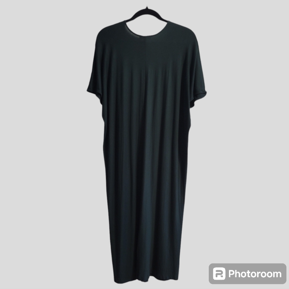 Universal Standard Teresa Dress Small Green Liquid Jersey V-Neck Kaftan Lounge - Picture 6 of 10